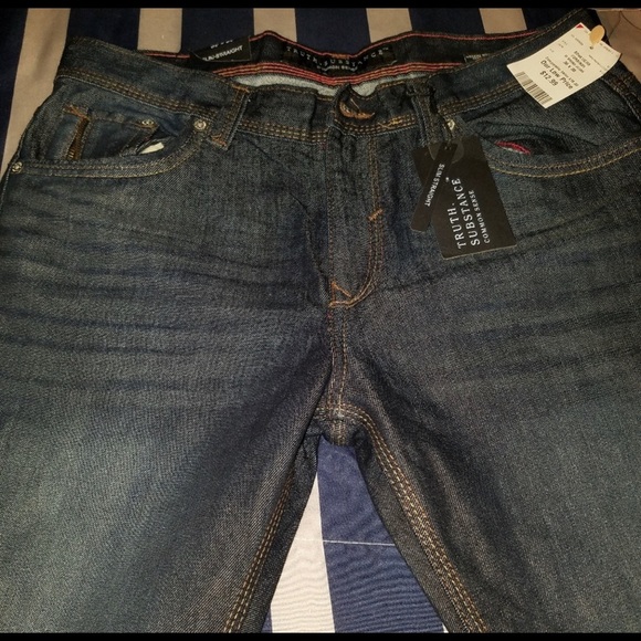 TRUE SUBSTANCE Dark Blue Slim Straight jeans. - Picture 5 of 9